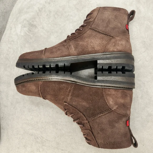 Section X Ankle Boots Men's 8.5 Chocolate Brown Suede Braxton Biker New $135